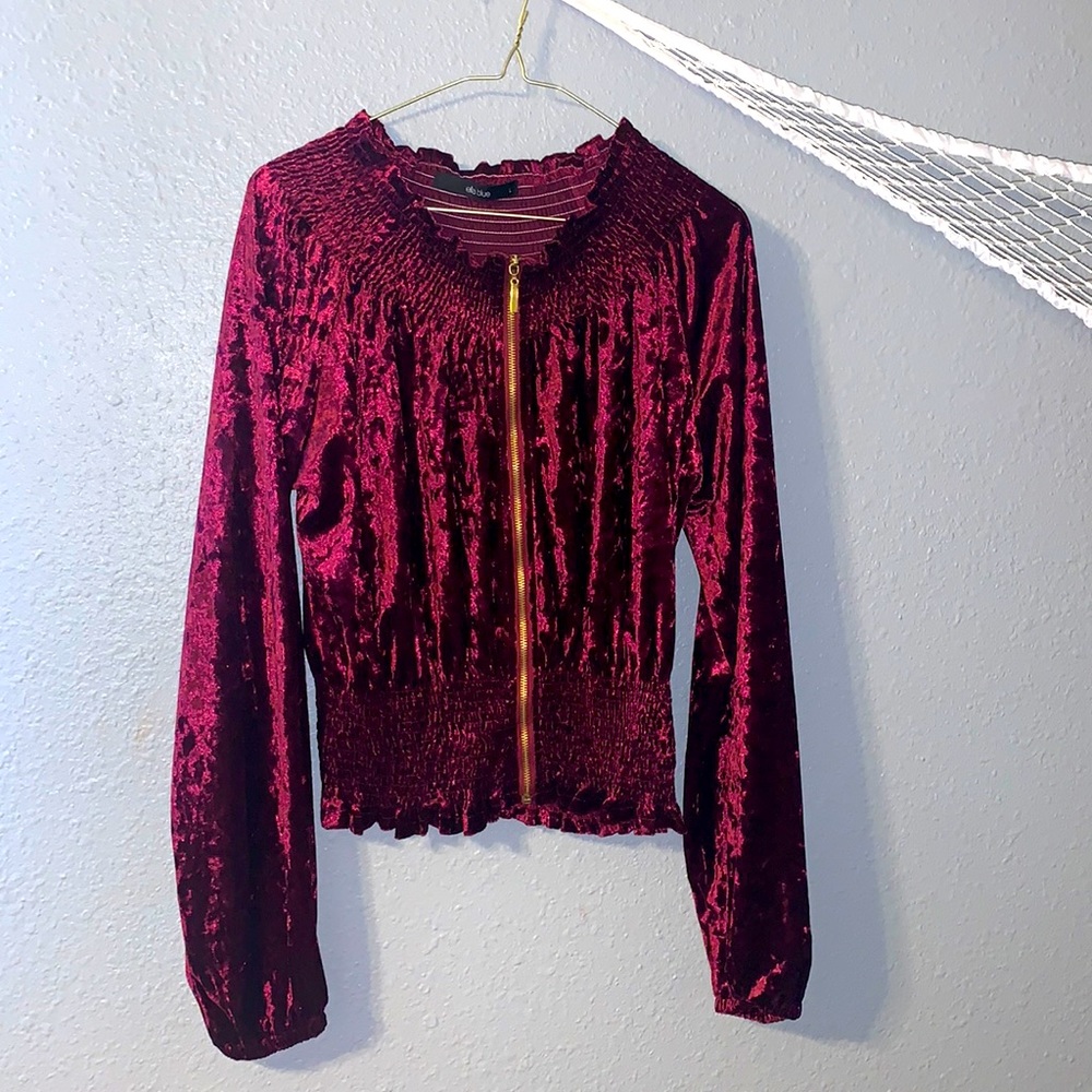 Boutique style velvet jacket/top size L
